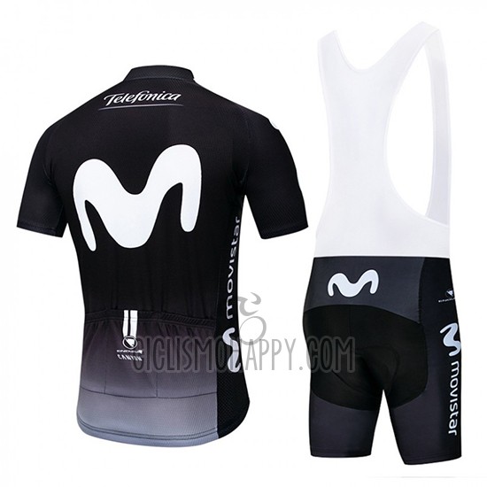 Movistar Cycling Jersey Bib Short 2019 Short Sleeve Black White